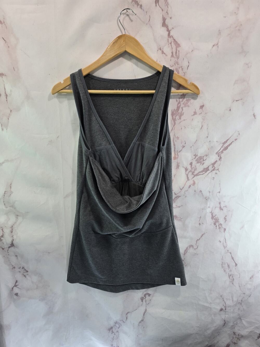 Lalabu Shirt Size Large Gray Tank Baby Wearing Carrying Carrier Sling Tee V Mom